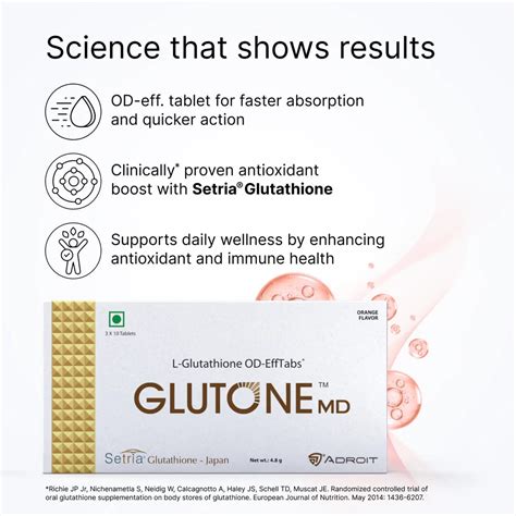 Glutone MD Tablet | Setria Glutathione OD-Eff Tablets | Brightens Skin