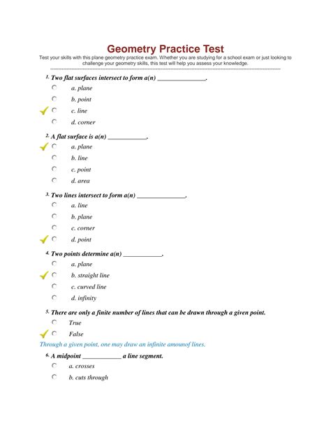 Image result for Geometry Practice Test