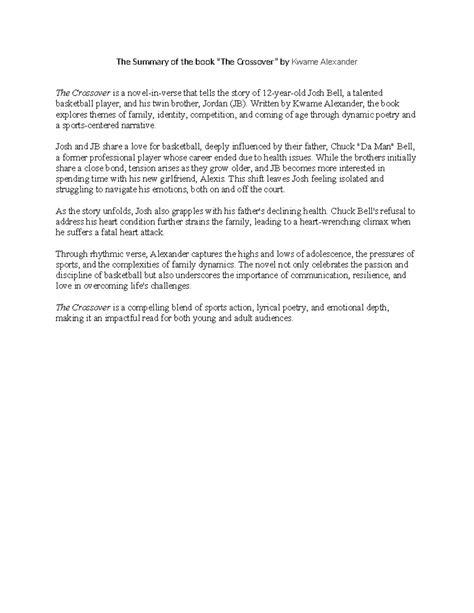 The Crossover Summary