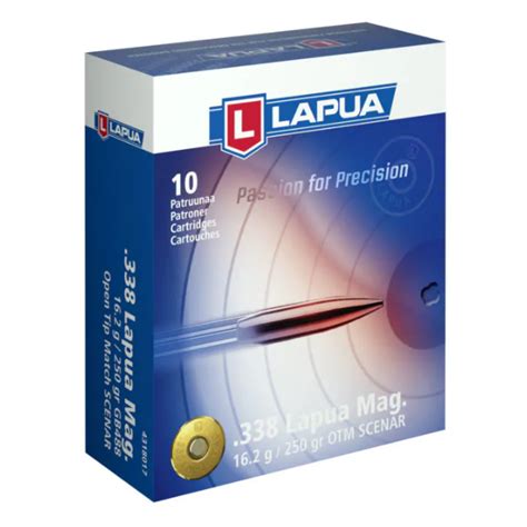 Патроны к .338 Lapua Magnum LAPUA Scenar HPBT с пулей 16,2 г - цена 750 ...