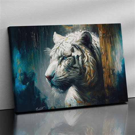 Vibrant Lion Canvas Paintings - Modern Canvas Art - Kotart