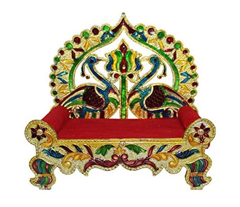 Buy KAAVAN Meenakari Singhasan for God Wooden Laddu Gopal Sinhasan for ...