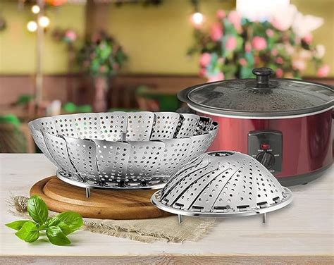 Buy JUMPOW Vegetable Steamer Basket Stainless Steel Collapsible Steamer ...