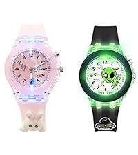 SPIKY Analog Watch For Kids Combo (Pink & Blue) | 3D Cartoon | 7 ...