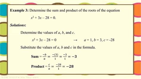 Nature of the roots and sum and product of the roots of a quadratic ...