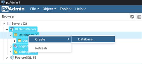 Image result for pgAdmin Create a Database