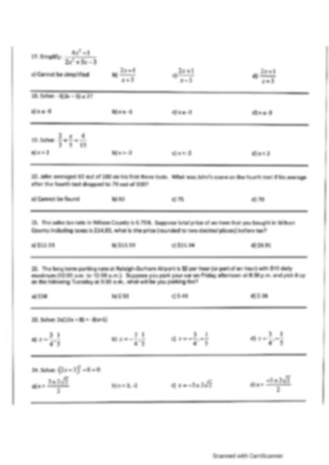 SOLUTION: mathematics placement test - Studypool