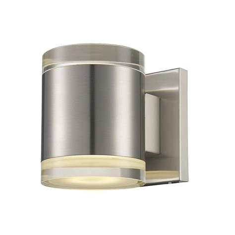 Lucid Lighting 4-in W 1 -Light Brushed Nickel Integrated LED Wall ...