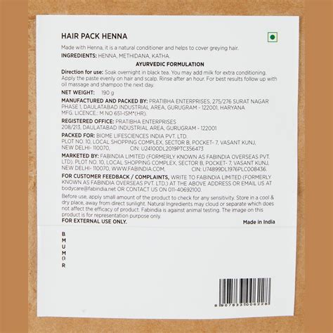 Fabindia Henna Hair Pack, 190gm – ClickOnCare