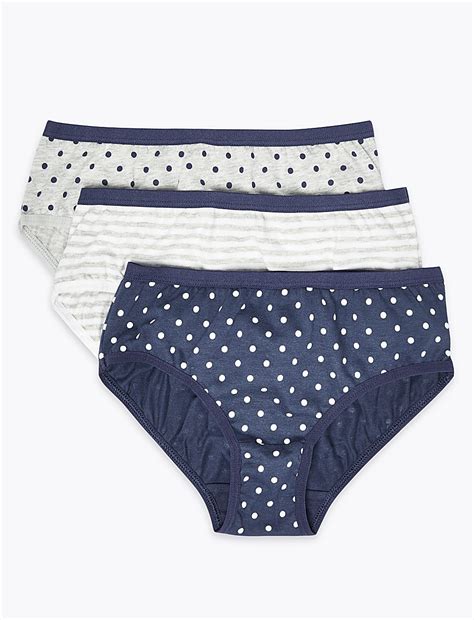 Buy 7 Pack Cotton Spotted & Striped Briefs at Marks & Spencer