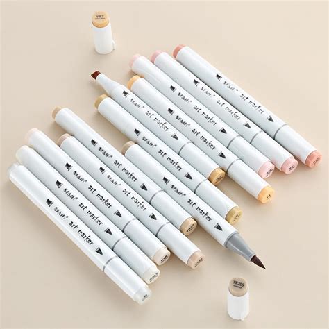 Amazon.com : SFAIH Skin Tone Alcohol Markers Set - 12 Light Skin Colors ...