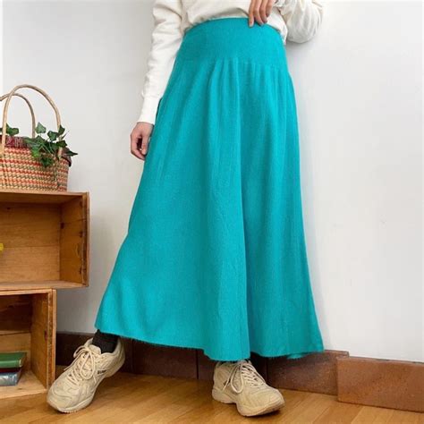 turquoise knit skirt "USA" | hummingvtg
