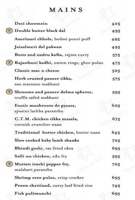 Menu at Farzi Cafe, Gurugram, Ground Cyber Hub