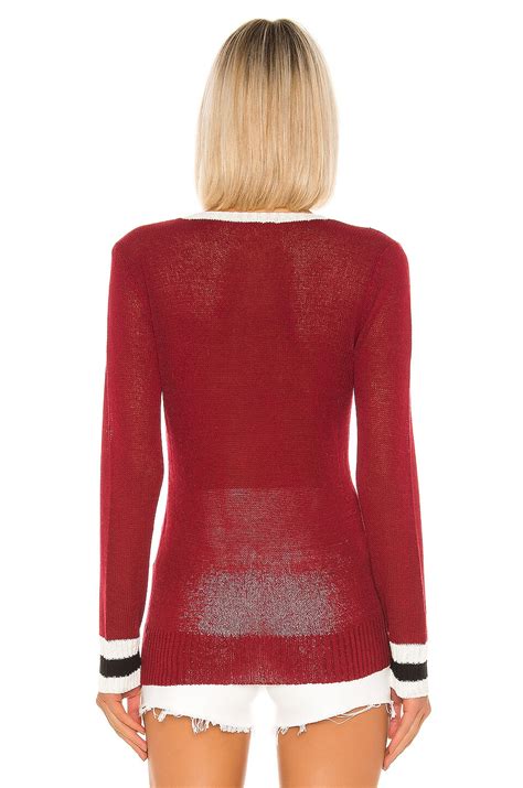 superdown Bobbie V Neck Sweater in Oxblood Multi | REVOLVE