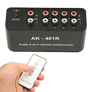 4 Way AV Switch RCA Switcher, 4 in 4 Out Composite Video Stereo Audio ...
