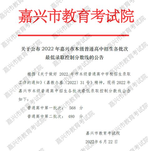 2020年浙江嘉兴中考录取分数线7月6日公布【附分数查询入口】