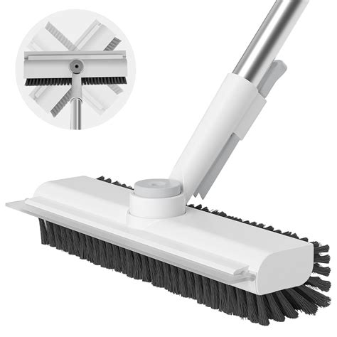 AIR U+ Floor Scrub Brush with Long Handle, 3 in 1 Scrape and Heavy-Duty ...