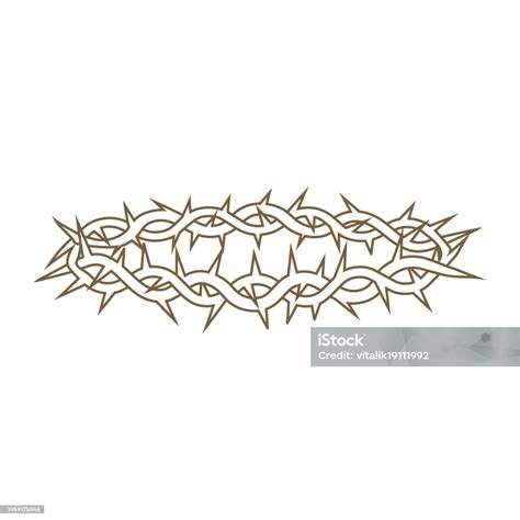 Ilustración de Corona De Espinas Icono Lineal y más Vectores Libres de ...