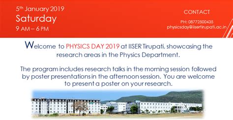 Physics Day 2018, IISER Tirupati