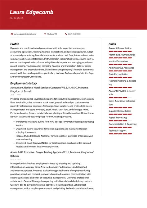Accountant Resume Example & Writing Guide