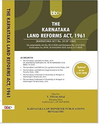 Karnataka Land Reforms Act, 1961 English : V. Thyagaraj: Amazon.in: Books