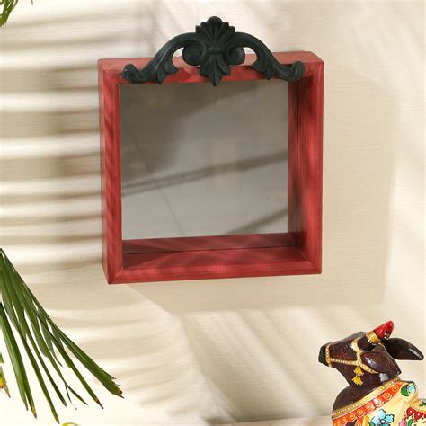 Red & Blue Distress Finish wall mirror online | revive home – Revive Home