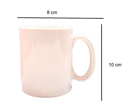 Set of 2 Handmade Plain Ceramic Coffee Mugs - 350 ml Large, Solid White ...