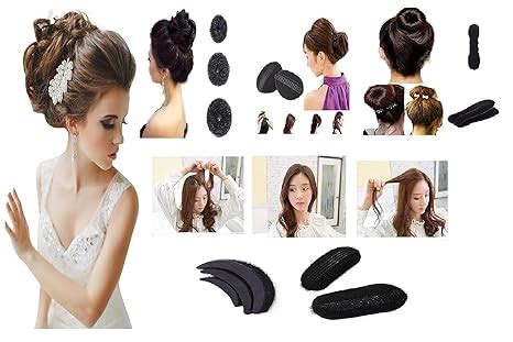 Buy Wizme Set Of 11 Bumpit Puff Maker Hair Styling Tool For Girls And ...