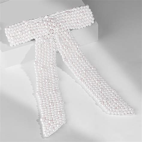 Embellished Pearl Hair Bow Barrette Clip - White – Hair Drama Company