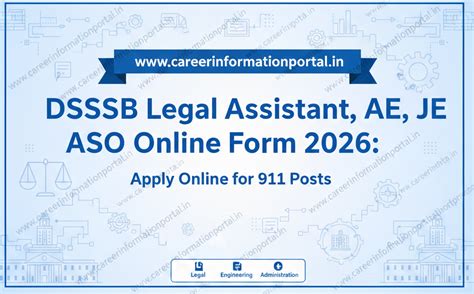 APNA CAREER: DSSSB Legal Assistant, AE, JE, ASO Online Form 2026: Apply ...