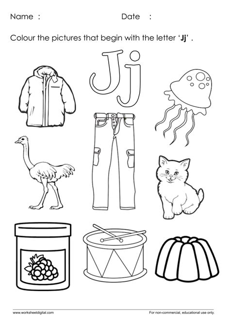 Letter J Worksheet for Kindergarten - Worksheet Digital | #1 Teacher ...