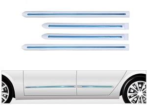 CARSHADE White with Chrome strip Side Beading Protector for MARUTI ...
