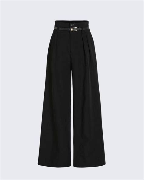 High Waist Pleated Trousers In Black – Littlebox India