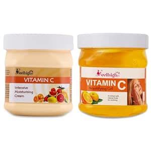 Feelhigh Vitamin C face Cream And face Gel Combo Enriched With Orange ...