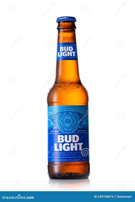 LONDON,UK - MAY 11, 2022: Bud Light Lager Beer in Glass Bottle on White ...