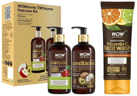 WOW Skin Science Apple Cider Vinegar Shampoo And Coconut + Avocado Oil ...