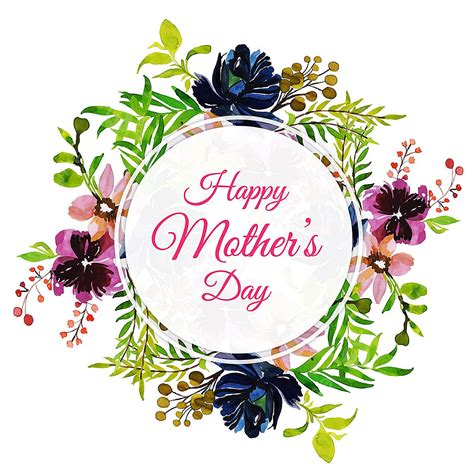 Floral Mothers Day Vector Hd Images, Watercolor Happy Mother S Day ...