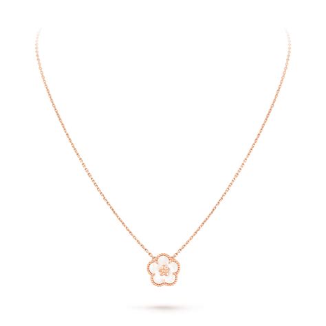 Lucky Spring pendant, plum blossom 18K rose gold, Mother-of-pearl - Van ...