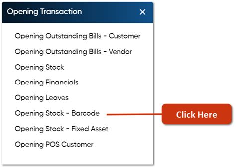 Opening Stock-Barcode