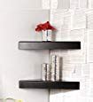 Home Sparkle Wooden Corner Wall Shelves (Set of 2, Black): Amazon.in ...