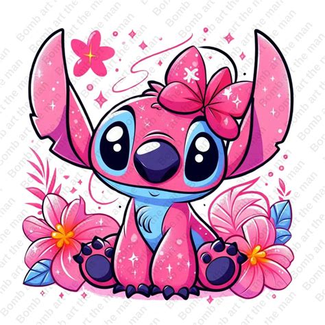 Stitch Angel Clipart, Stitch Angel Png, Stitch Pink Clipart, Instant ...
