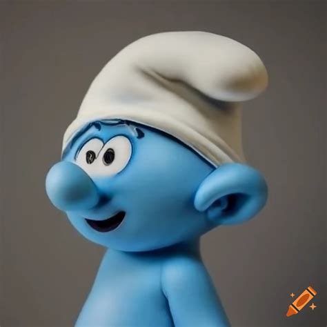 Blue cartoon character with white hat on Craiyon