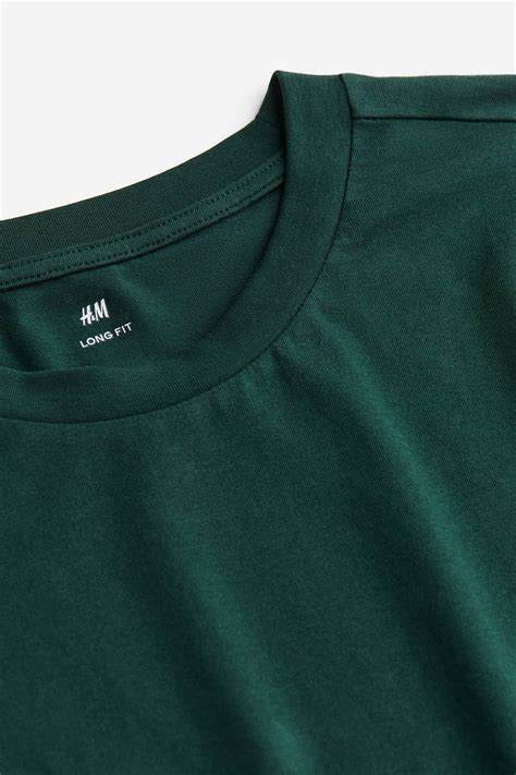 2-pack Long Fit T-shirts - Light pink/Dark green - Men | H&M IN