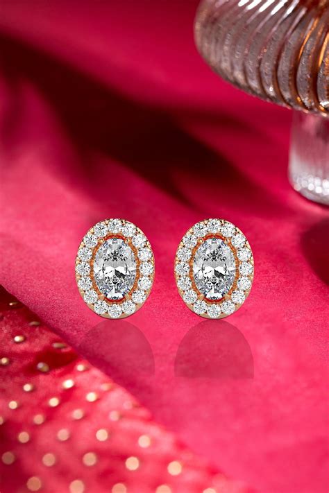 Luminous Legacy: Oval-Cut Diamond Studs with Halo