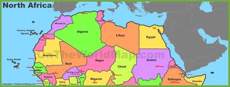 North africa wall map | Wall maps of countries of the World