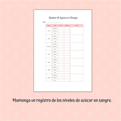 Spanish Blood Sugar Tracker, Spanish Templates, Plantilla para Niveles ...