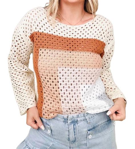 Davi & Dani Color Blocked Knit Top - Walmart.com