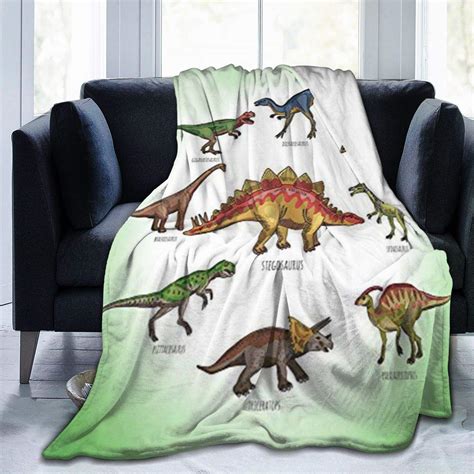 MSGUIDE Dinosaur Blanket Print Soft Warm Throw Blanket for Bed Couch ...