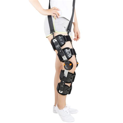 Buy REAQER Post Op Hinged Knee Brace Adjustable Medical Open Patella ...