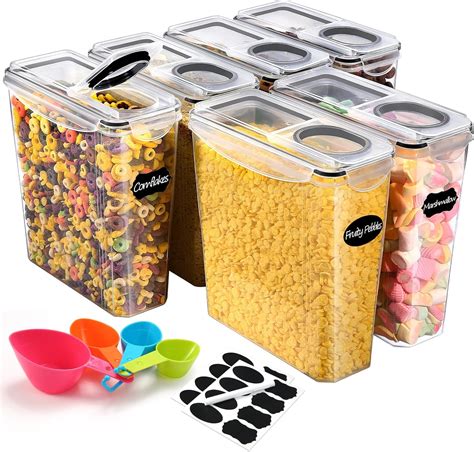 Amazon.com: YASHE Cereal Storage Containers Set 6PCS (3.7L/125oz ...